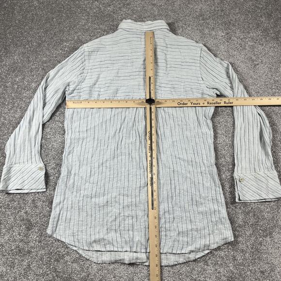 J Jill Button Up Blouse Womens Medium Linen Rayon Boho Bohemian Relaxed - Picture 8 of 12